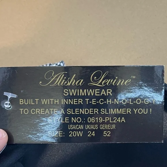 Alisha Levine Black with White Dots Swim Top Size 20W (Women's) - Picture 8 of 8